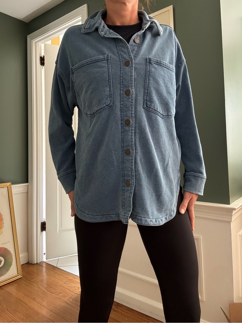 Z Supply Blue Oversized Denim Shacket